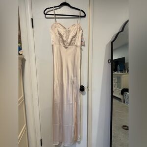 Birdy Grey Matte Satin Dress in Champagne